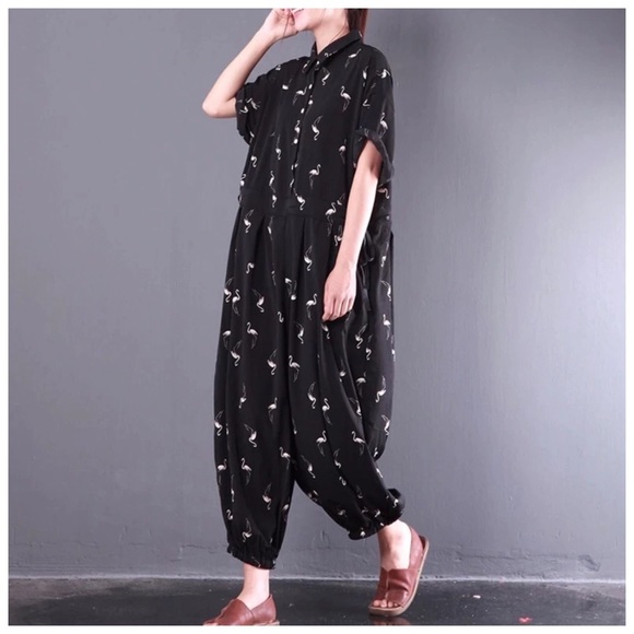 ‼️ FLASH SALE The JOLSON Baggy Flamingo Jumpsuit - Picture 2 of 6